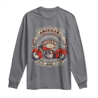 Native American Rider Long Sleeve Shirt American Indian Legendary Motorcycle Vintage Biker - Wonder Print Shop