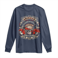 Native American Rider Long Sleeve Shirt American Indian Legendary Motorcycle Vintage Biker - Wonder Print Shop