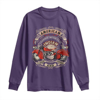 Native American Rider Long Sleeve Shirt American Indian Legendary Motorcycle Vintage Biker - Wonder Print Shop