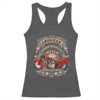Native American Rider Racerback Tank Top American Indian Legendary Motorcycle Vintage Biker - Wonder Print Shop