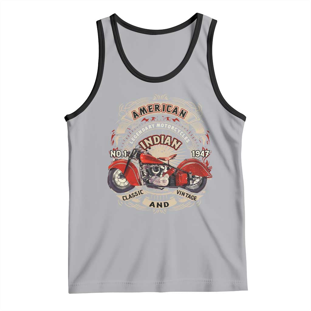 Native American Rider Tank Top American Indian Legendary Motorcycle Vintage Biker - Wonder Print Shop