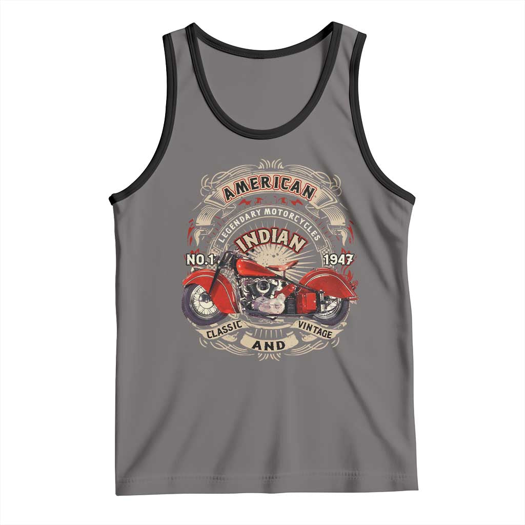 Native American Rider Tank Top American Indian Legendary Motorcycle Vintage Biker - Wonder Print Shop