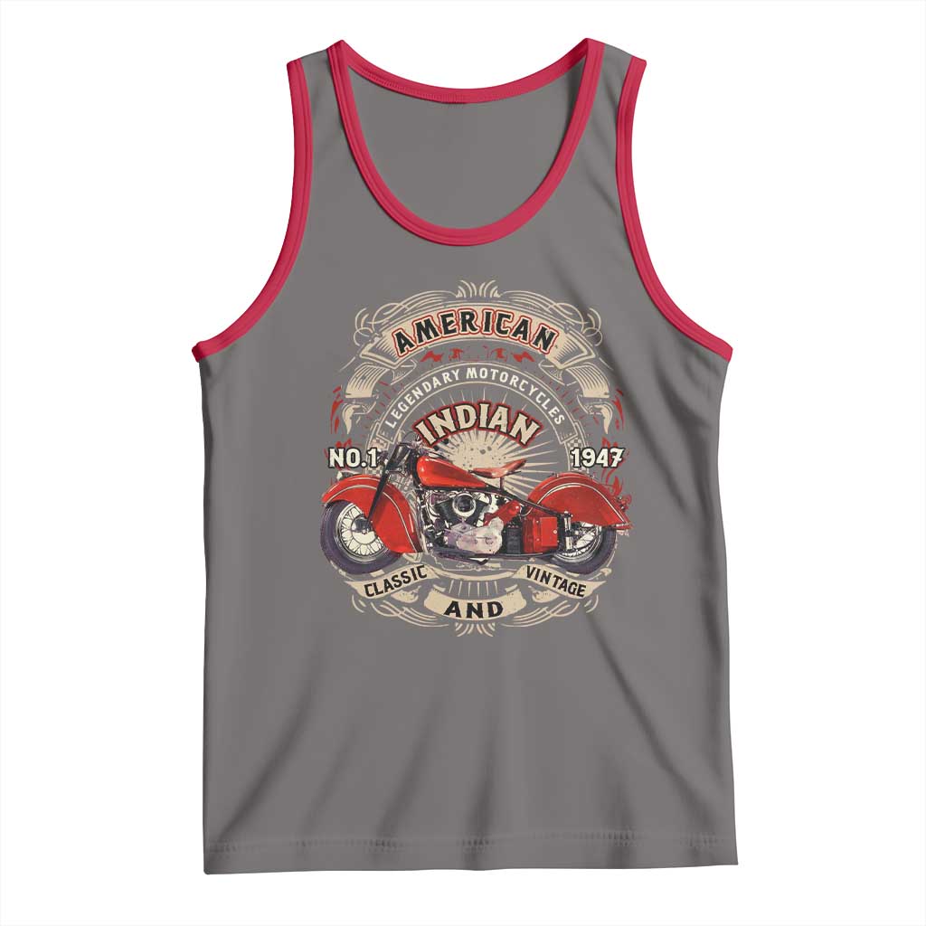 Native American Rider Tank Top American Indian Legendary Motorcycle Vintage Biker - Wonder Print Shop