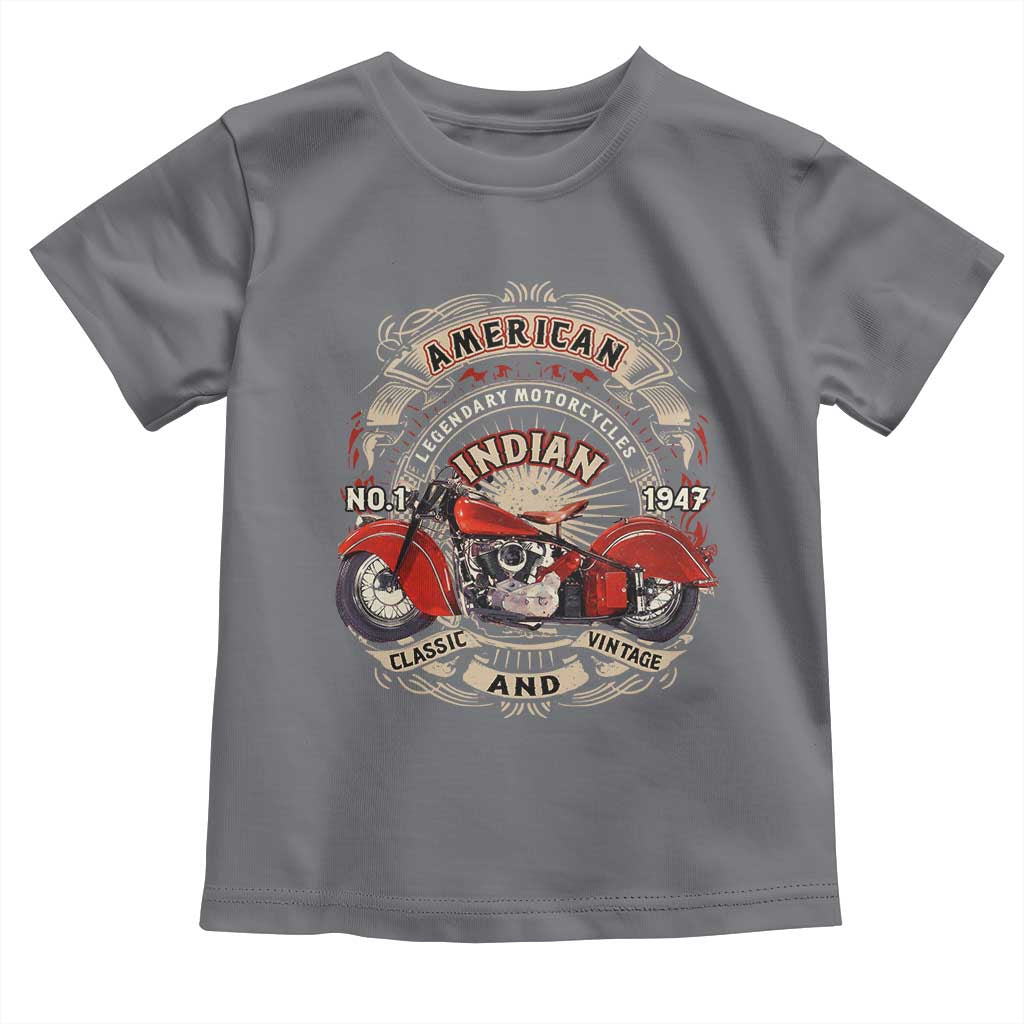 Native American Rider Toddler T Shirt American Indian Legendary Motorcycle Vintage Biker - Wonder Print Shop