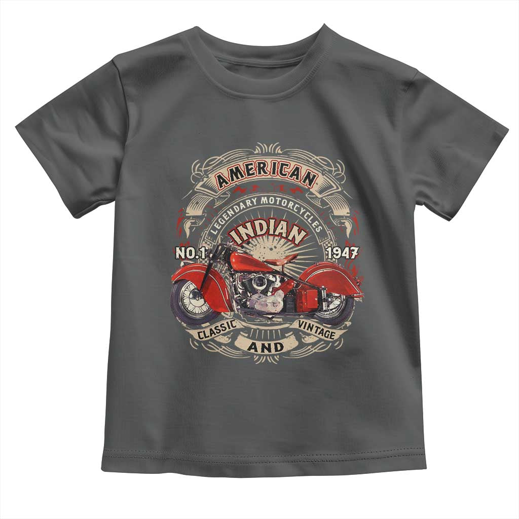 Native American Rider Toddler T Shirt American Indian Legendary Motorcycle Vintage Biker - Wonder Print Shop