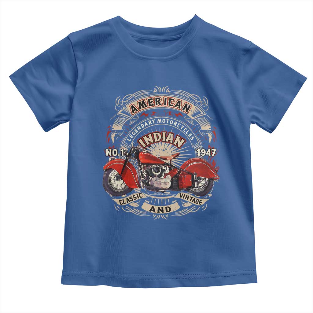 Native American Rider Toddler T Shirt American Indian Legendary Motorcycle Vintage Biker - Wonder Print Shop