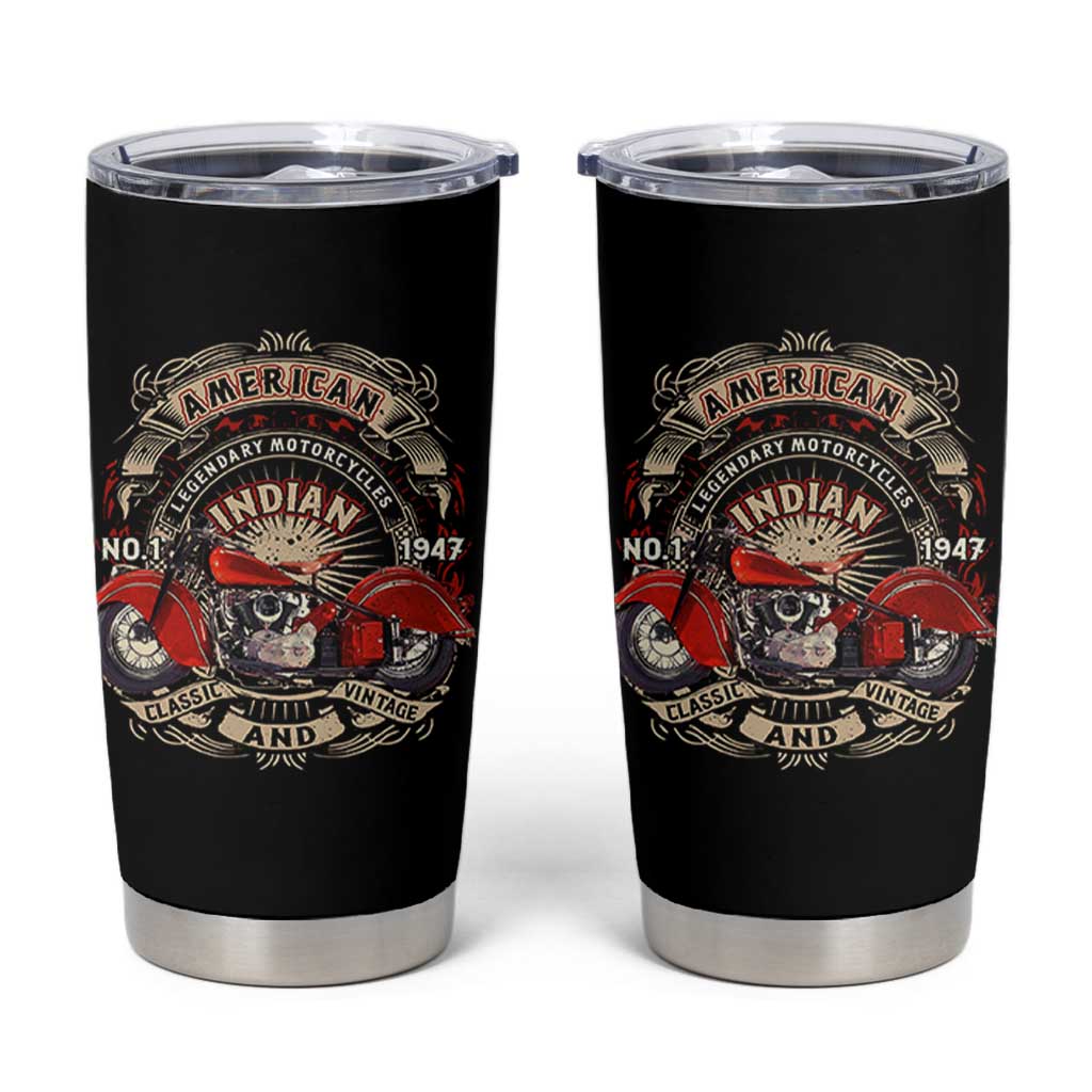 Native American Rider Tumbler Cup American Indian Legendary Motorcycle Vintage Biker - Wonder Print Shop