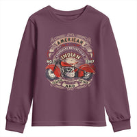 Native American Rider Youth Sweatshirt American Indian Legendary Motorcycle Vintage Biker - Wonder Print Shop