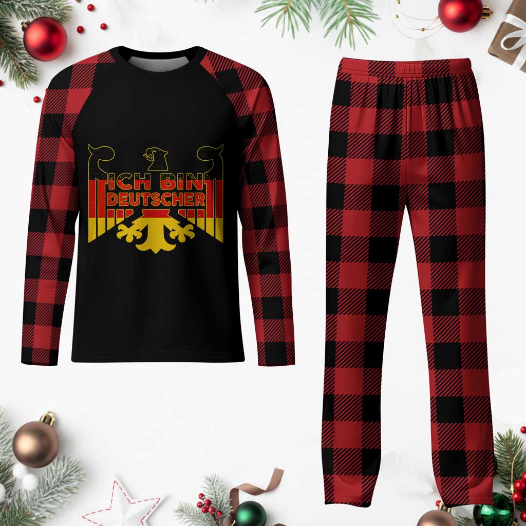 Proud Germany Plaid Pajama Set Ich Bin Deutscher Bundesadler Coat of Arms - Wonder Print Shop