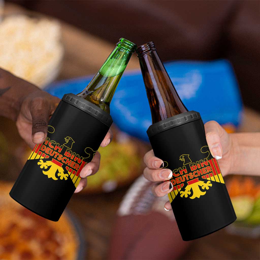Proud Germany 4 in 1 Can Cooler Tumbler Ich Bin Deutscher Bundesadler Coat of Arms - Wonder Print Shop