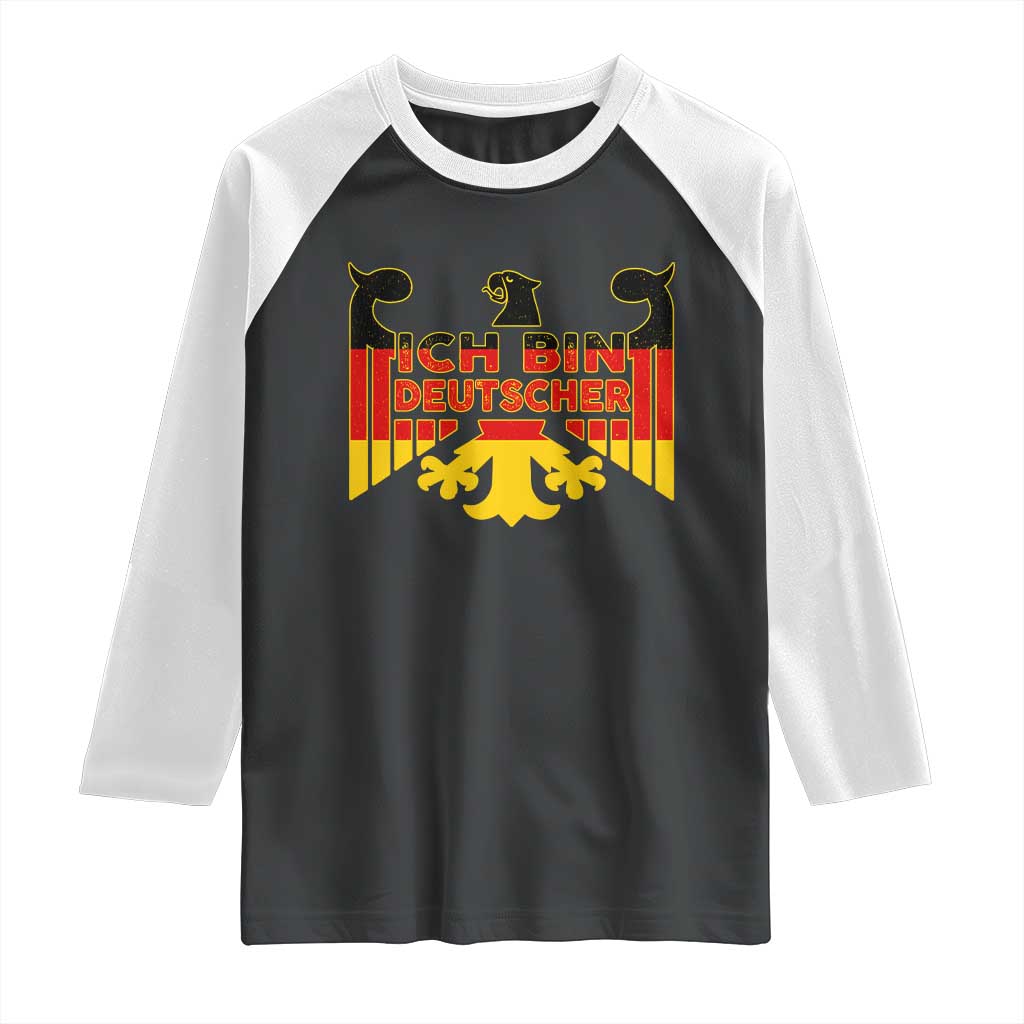 Proud Germany Raglan Shirt Ich Bin Deutscher Bundesadler Coat of Arms - Wonder Print Shop