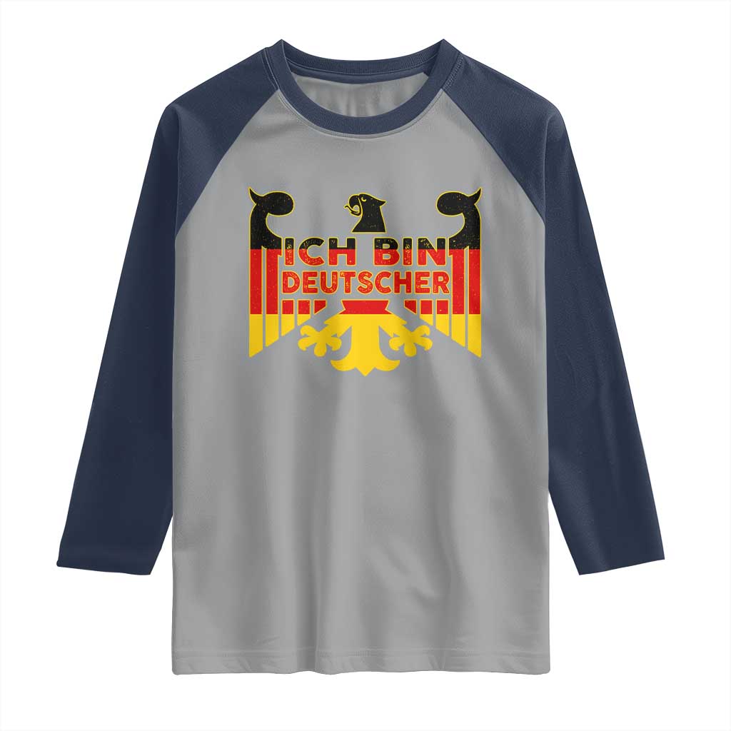 Proud Germany Raglan Shirt Ich Bin Deutscher Bundesadler Coat of Arms - Wonder Print Shop