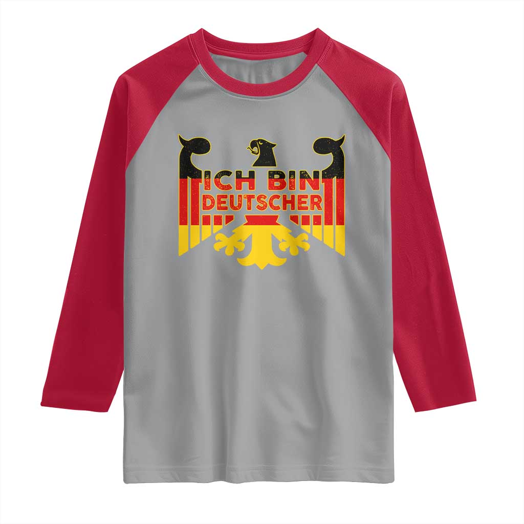 Proud Germany Raglan Shirt Ich Bin Deutscher Bundesadler Coat of Arms - Wonder Print Shop