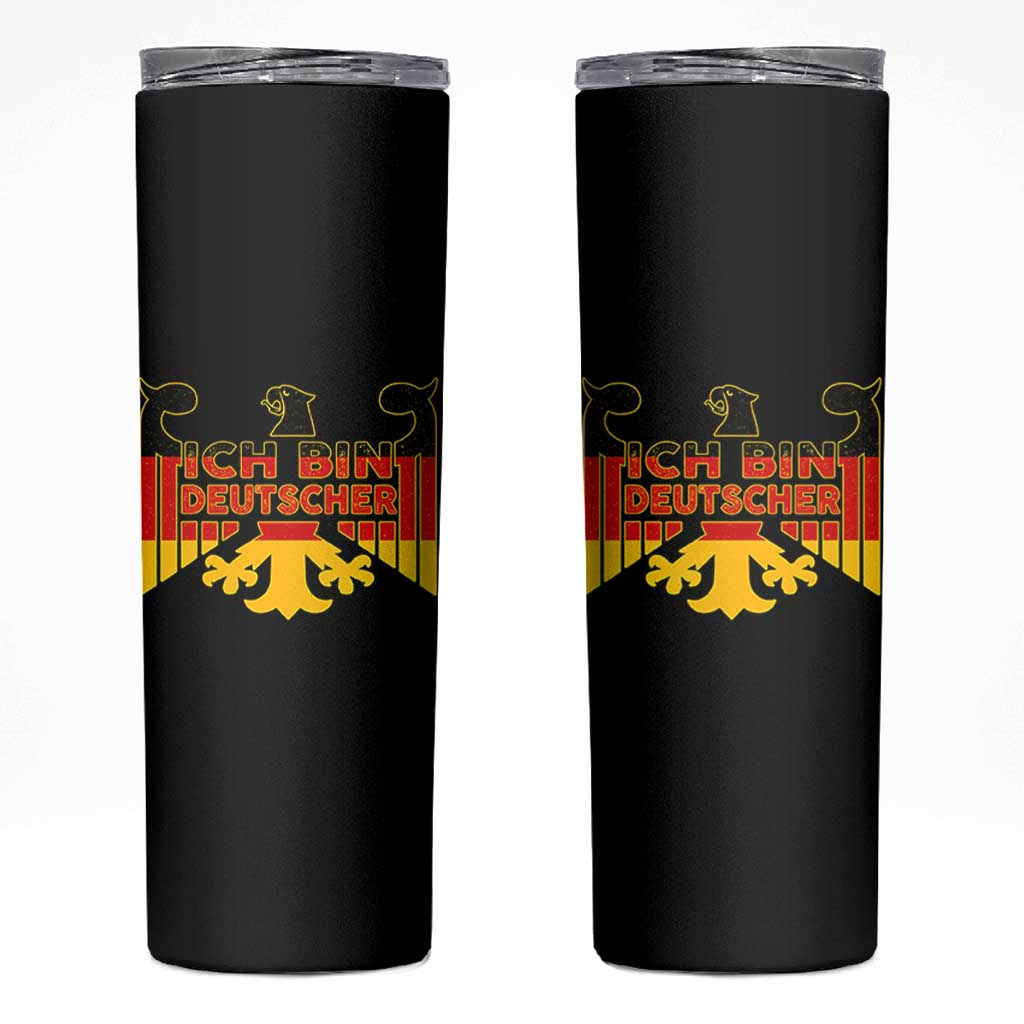 Proud Germany Skinny Tumbler Ich Bin Deutscher Bundesadler Coat of Arms - Wonder Print Shop