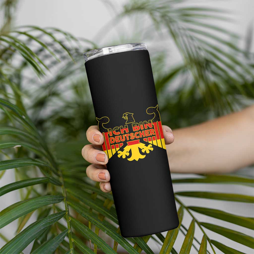 Proud Germany Skinny Tumbler Ich Bin Deutscher Bundesadler Coat of Arms - Wonder Print Shop