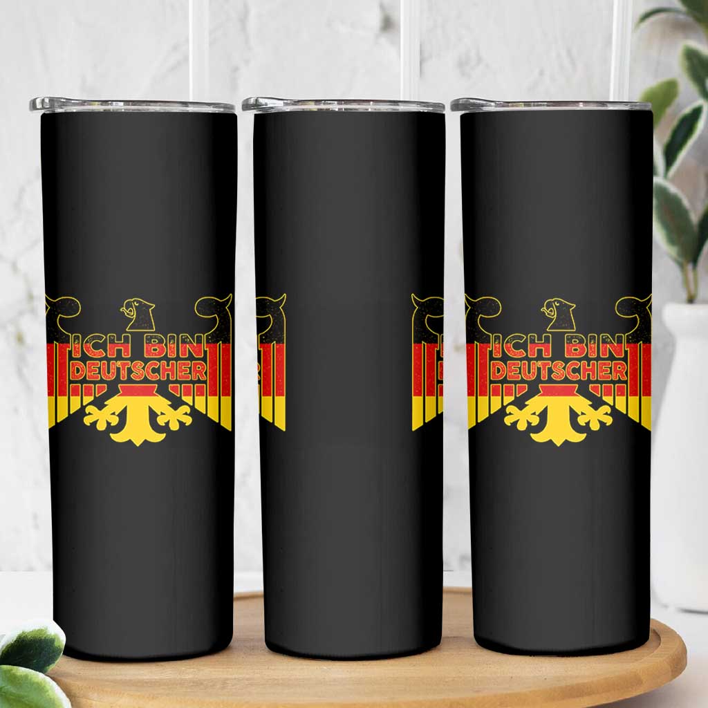 Proud Germany Skinny Tumbler Ich Bin Deutscher Bundesadler Coat of Arms - Wonder Print Shop