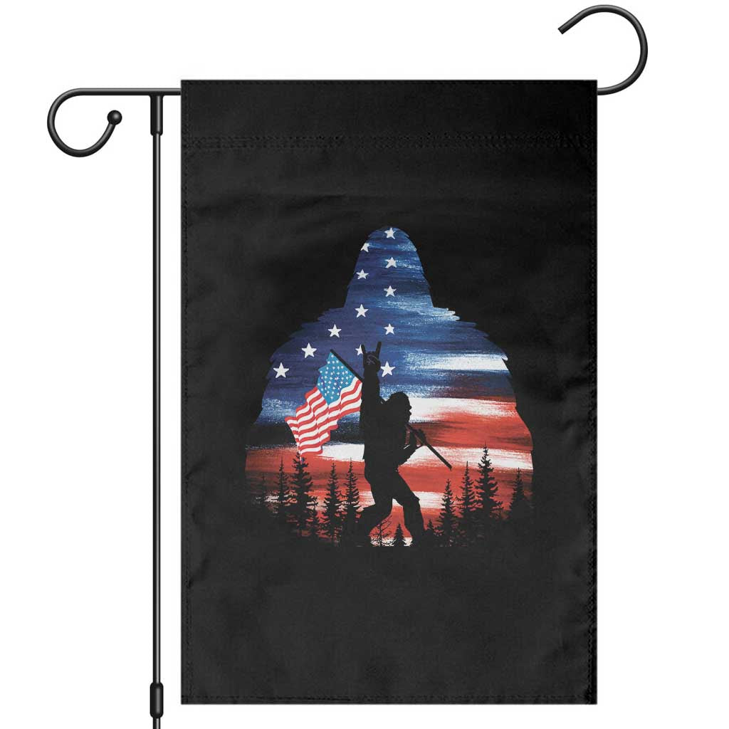 Funny Bigfoot Night Stroll American Flag Garden Flag Patriotic 4th July - Wonder Print Shop