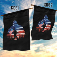 Funny Bigfoot Night Stroll American Flag Garden Flag Patriotic 4th July - Wonder Print Shop
