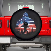 Funny Bigfoot Night Stroll American Flag Spare Tire Cover Patriotic 4th July - Wonder Print Shop