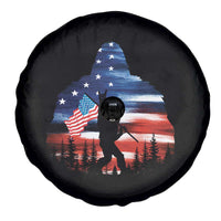 Funny Bigfoot Night Stroll American Flag Spare Tire Cover Patriotic 4th July - Wonder Print Shop