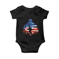 Funny Bigfoot Night Stroll American Flag Baby Onesie Patriotic 4th July - Wonder Print Shop