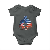 Funny Bigfoot Night Stroll American Flag Baby Onesie Patriotic 4th July - Wonder Print Shop