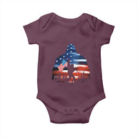 Funny Bigfoot Night Stroll American Flag Baby Onesie Patriotic 4th July - Wonder Print Shop