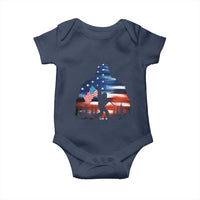 Funny Bigfoot Night Stroll American Flag Baby Onesie Patriotic 4th July - Wonder Print Shop