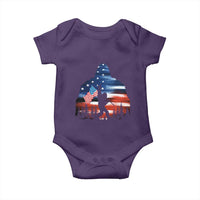 Funny Bigfoot Night Stroll American Flag Baby Onesie Patriotic 4th July - Wonder Print Shop