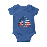 Funny Bigfoot Night Stroll American Flag Baby Onesie Patriotic 4th July - Wonder Print Shop