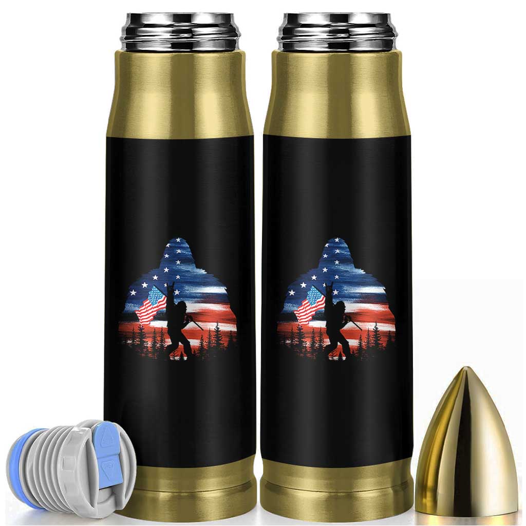Funny Bigfoot Night Stroll American Flag Bullet Tumbler Patriotic 4th July - Wonder Print Shop
