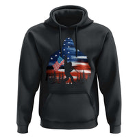 Funny Bigfoot Night Stroll American Flag Hoodie Patriotic 4th July - Wonder Print Shop