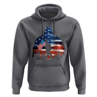 Funny Bigfoot Night Stroll American Flag Hoodie Patriotic 4th July - Wonder Print Shop