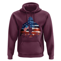 Funny Bigfoot Night Stroll American Flag Hoodie Patriotic 4th July - Wonder Print Shop