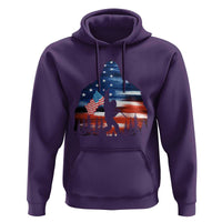 Funny Bigfoot Night Stroll American Flag Hoodie Patriotic 4th July - Wonder Print Shop