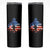 Funny Bigfoot Night Stroll American Flag Skinny Tumbler Patriotic 4th July - Wonder Print Shop