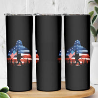 Funny Bigfoot Night Stroll American Flag Skinny Tumbler Patriotic 4th July - Wonder Print Shop
