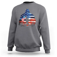 Funny Bigfoot Night Stroll American Flag Sweatshirt Patriotic 4th July - Wonder Print Shop