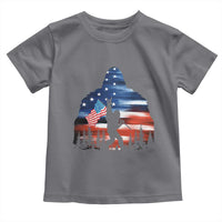 Funny Bigfoot Night Stroll American Flag Toddler T Shirt Patriotic 4th July - Wonder Print Shop