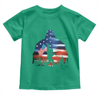 Funny Bigfoot Night Stroll American Flag Toddler T Shirt Patriotic 4th July - Wonder Print Shop
