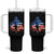 Funny Bigfoot Night Stroll American Flag Tumbler With Handle Patriotic 4th July - Wonder Print Shop