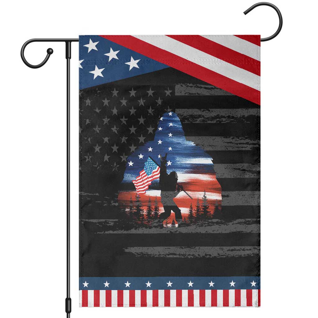 Funny Bigfoot Night Stroll American Flag Patriotic Garden Flag Patriotic 4th July