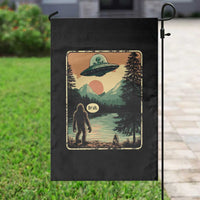 Funny Bigfoot Sasquatch Alien Spaceship UFO Introvert Bruh Garden Flag - Wonder Print Shop
