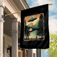 Funny Bigfoot Sasquatch Alien Spaceship UFO Introvert Bruh Garden Flag - Wonder Print Shop