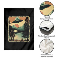 Funny Bigfoot Sasquatch Alien Spaceship UFO Introvert Bruh Garden Flag - Wonder Print Shop