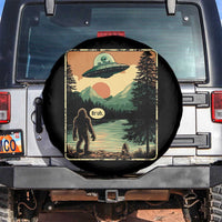 Funny Bigfoot Sasquatch Alien Spaceship UFO Introvert Bruh Spare Tire Cover - Wonder Print Shop