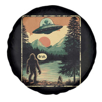 Funny Bigfoot Sasquatch Alien Spaceship UFO Introvert Bruh Spare Tire Cover - Wonder Print Shop