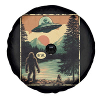 Funny Bigfoot Sasquatch Alien Spaceship UFO Introvert Bruh Spare Tire Cover - Wonder Print Shop