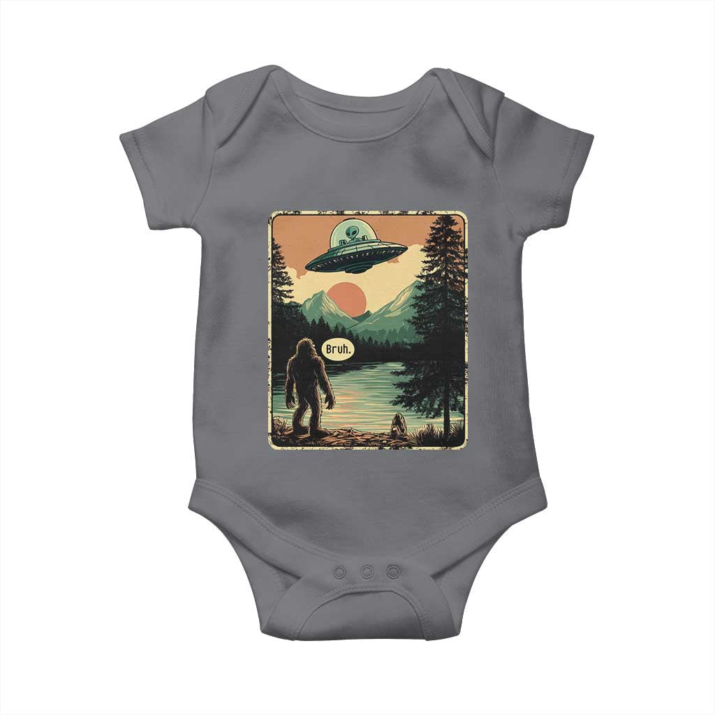 Funny Bigfoot Sasquatch Alien Spaceship UFO Introvert Bruh Baby Onesie - Wonder Print Shop