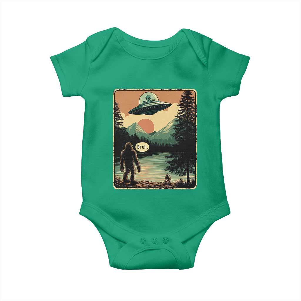 Funny Bigfoot Sasquatch Alien Spaceship UFO Introvert Bruh Baby Onesie - Wonder Print Shop